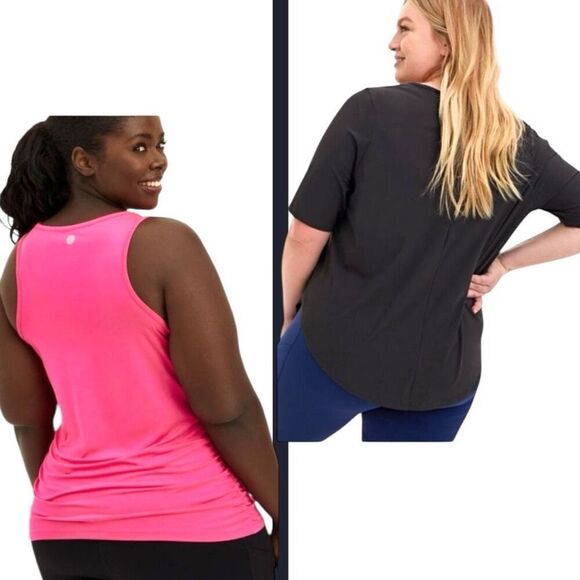 Torrid Performance Active Tech Pink Tank & Black Strappy Tee Lot 2 2XL - Picture 5 of 15